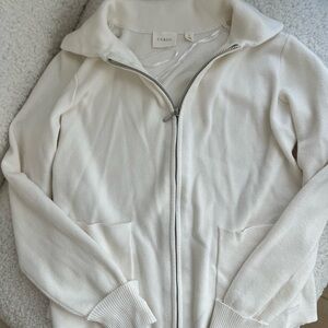 Cyrus Ivory Zip-Up Sweater